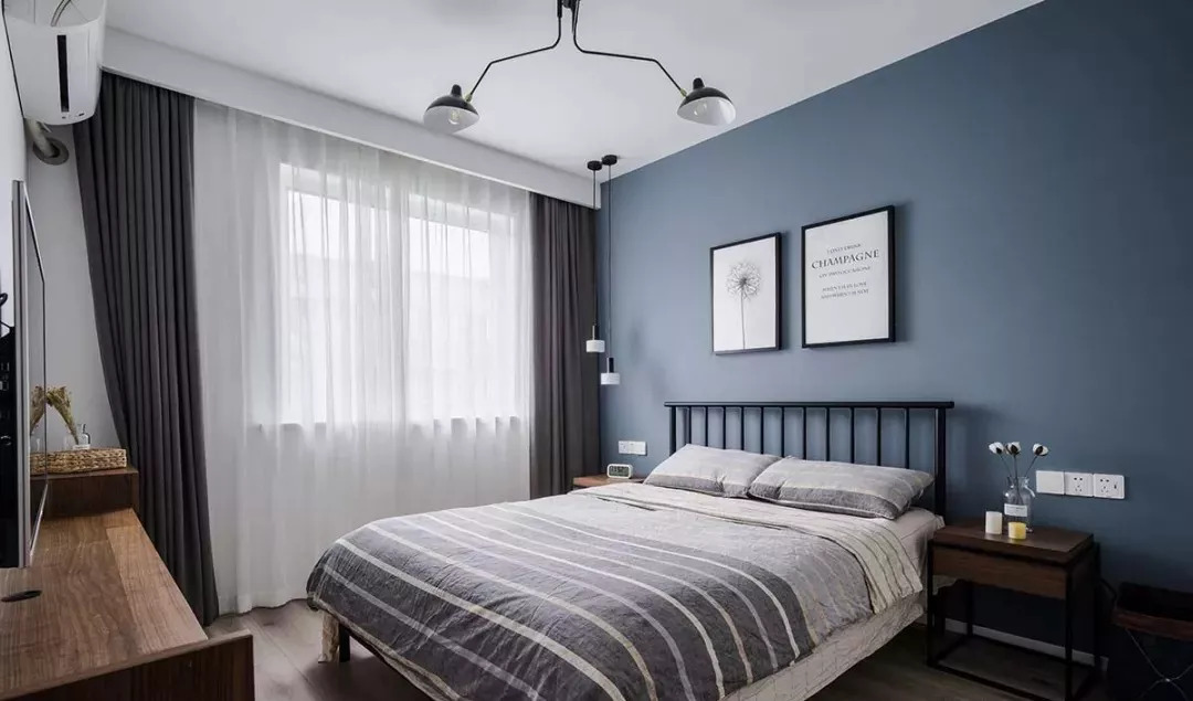 北欧 翻新 简约 全包 全案设计 卧室图片来自鹏友百年装饰在灰蓝色北欧风，比高级灰还有范的分享