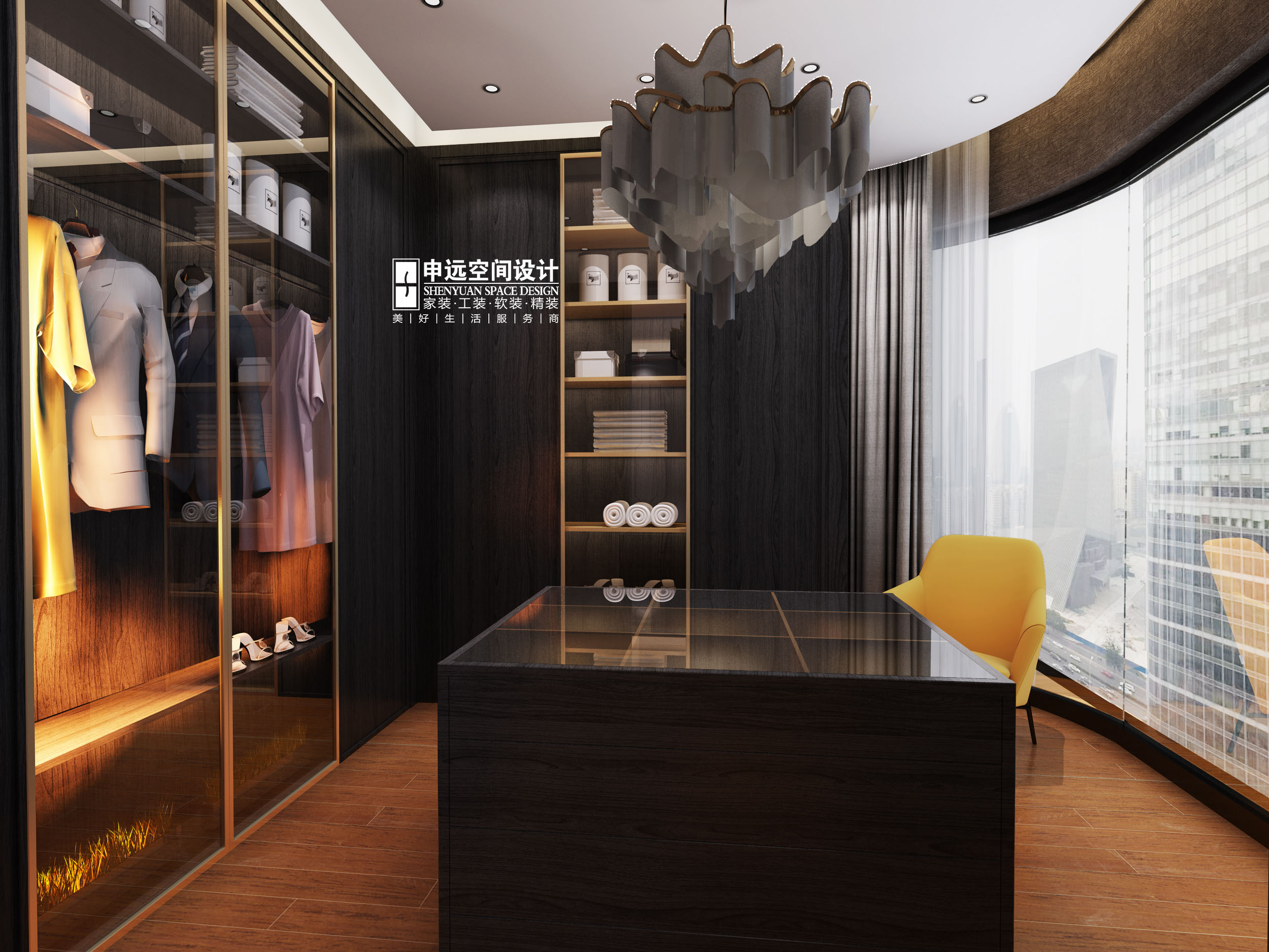 欧式 简约 别墅 简欧 衣帽间图片来自申远空间设计北京分公司在简约欧式-财富公馆的分享