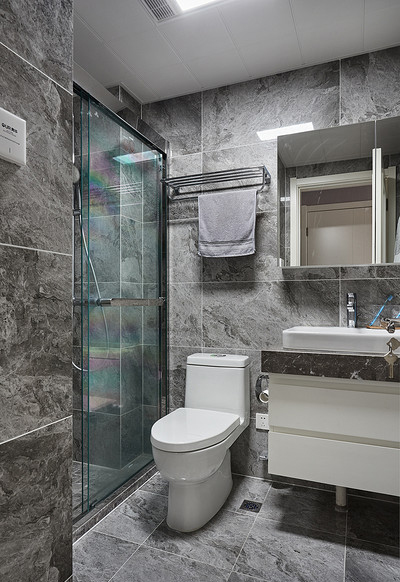 卫生间图片来自家装大管家在100平现代北欧3居 简单的才是家的分享