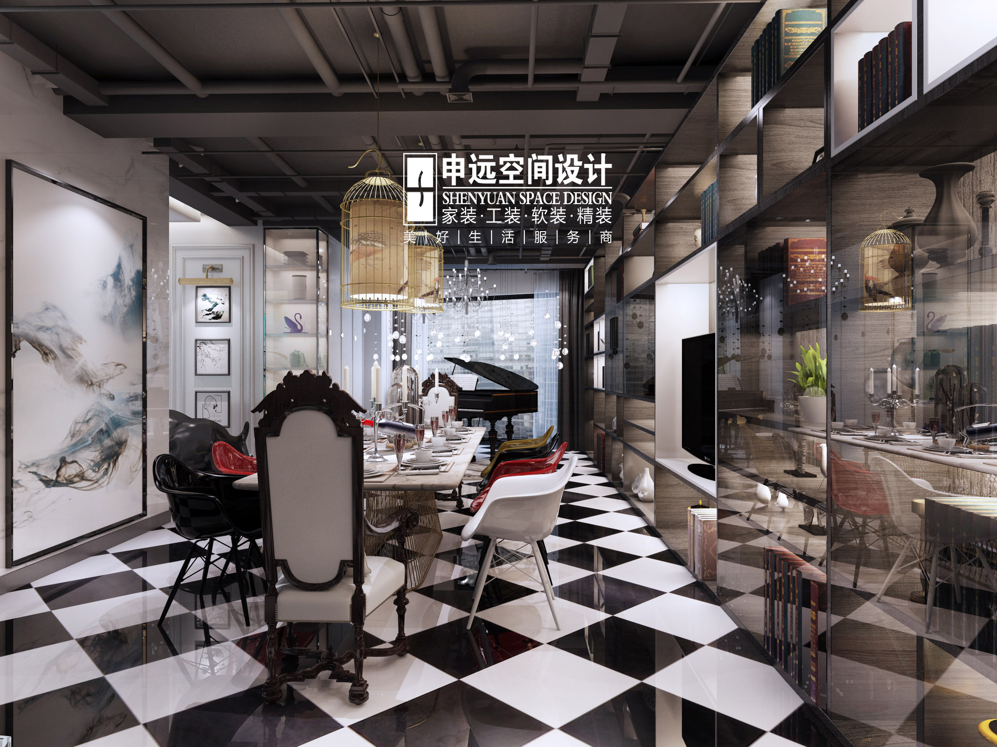 欧式 简约 别墅 简欧 餐厅图片来自申远空间设计北京分公司在简约欧式-财富公馆的分享