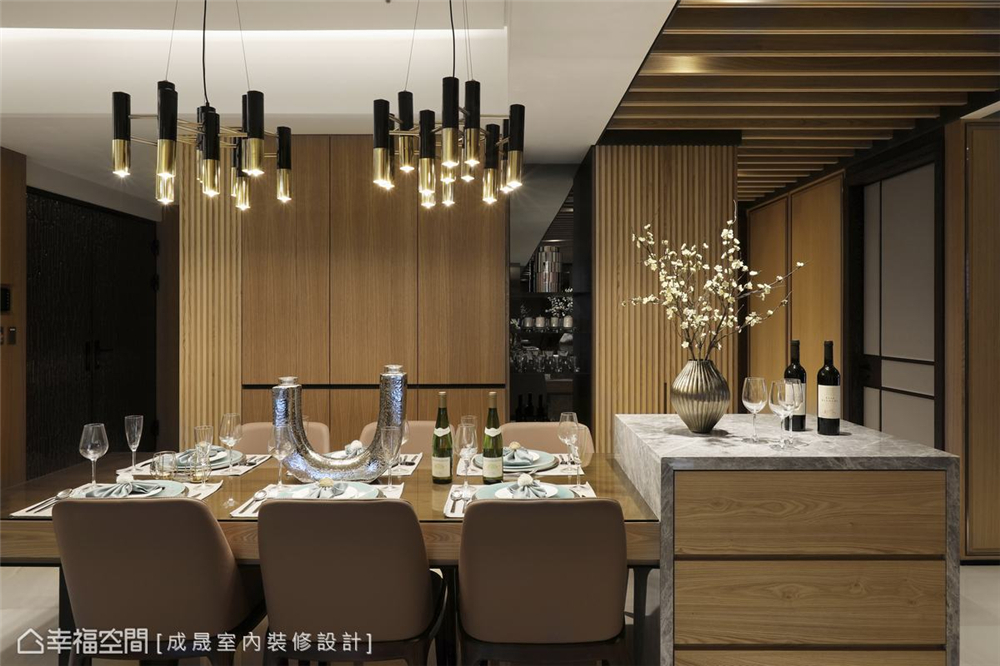 装修设计 装修完成 现代风格 餐厅图片来自幸福空间在175平，阴阳调和  人文宅邸的分享