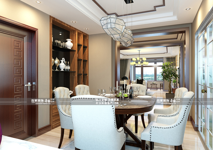 三居 中海城 简欧风格 餐厅图片来自百家设计小刘在中海城130平简欧风全包12万的分享