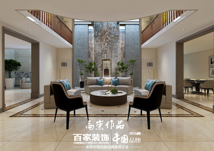 别墅 简欧混搭 金地檀府 客厅图片来自百家设计小刘在金地檀府320平简欧混搭风的分享