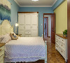 女儿房装修：卧室居住的主体不同,配色也有所不同。女儿房选用纯净的天蓝色，十分适合。