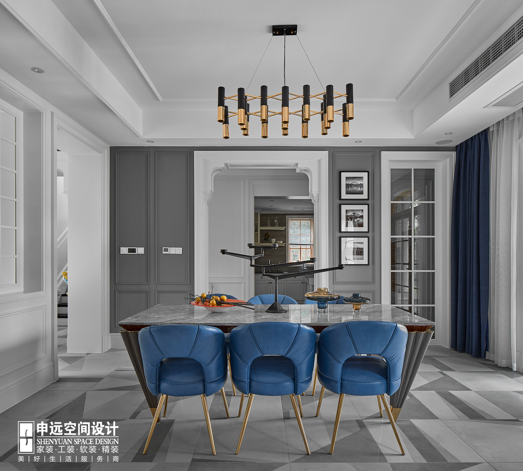 别墅 现代法式 法式 现代 申远 餐厅图片来自申远空间设计北京分公司在北京申远-现代法式风格的分享