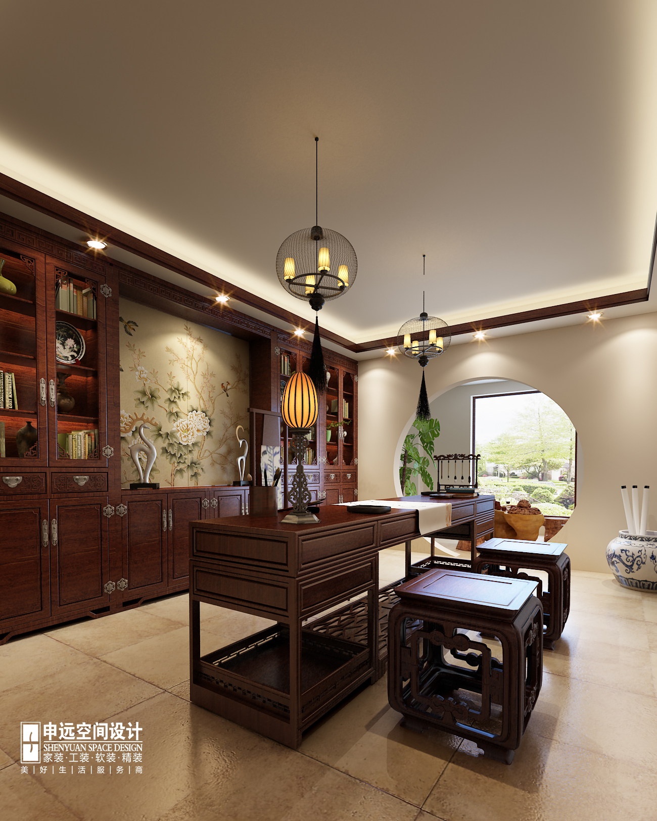 别墅 中式 古典别墅 申远 北京申远 书房图片来自申远空间设计北京分公司在北京申远-古典中式风格的分享