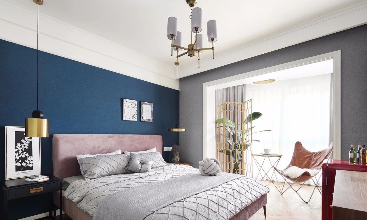 混搭 轻奢 现代 元素 全案设计 卧室图片来自鹏友百年装饰在温柔雅奢INS风的分享