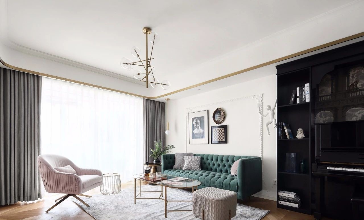 混搭 轻奢 现代 元素 全案设计 客厅图片来自鹏友百年装饰在温柔雅奢INS风的分享