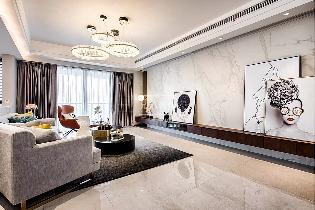 现代轻奢 装修设计 客厅图片来自重庆兄弟装饰黄妃在重庆南滨特区装修设计效果的分享