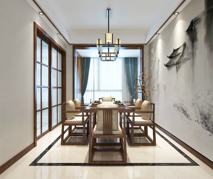 餐厅图片来自装家美在中正锦城191平米新中式设计风格的分享