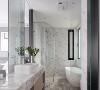 超白玻璃搭配大理石，窗明几净洗浴空间赋有超高颜值
