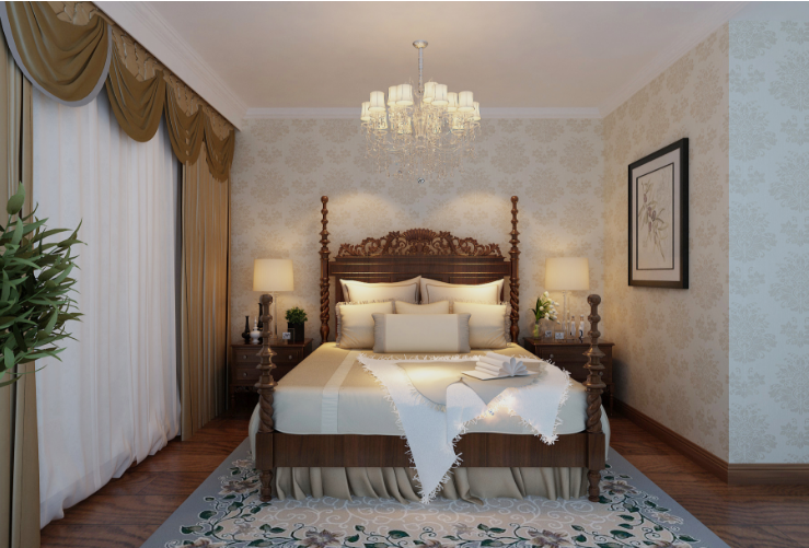 三居 80后 小资 卧室图片来自装家美在中正锦城137平米美式风格的分享