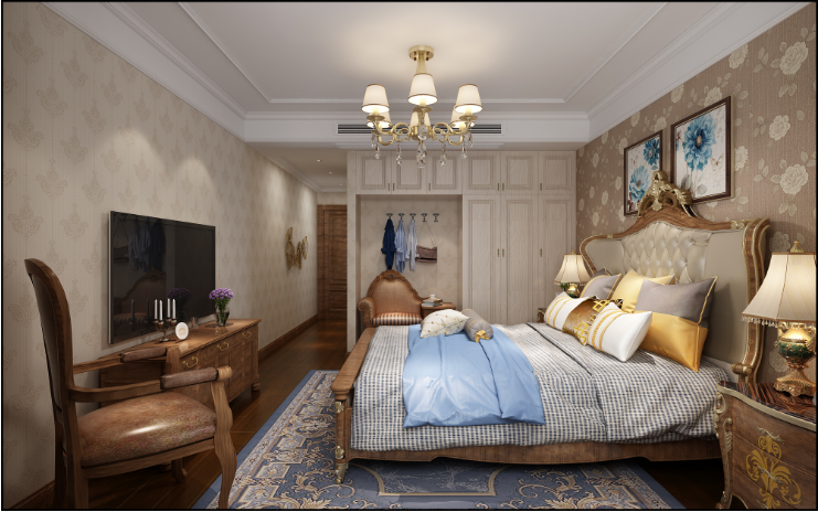 卧室图片来自装家美在首开国风琅樾160平米欧美风格的分享