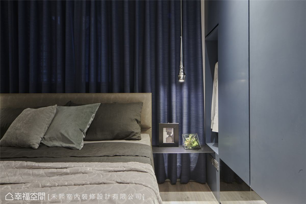 装修设计 装修完成 工业风格 卧室图片来自幸福空间在69平，线性设计  蓝调工业宅的分享