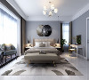 卧室冷暖交融的空间，结合温馨舒适的床单搭配，显得满满的舒适与温馨。