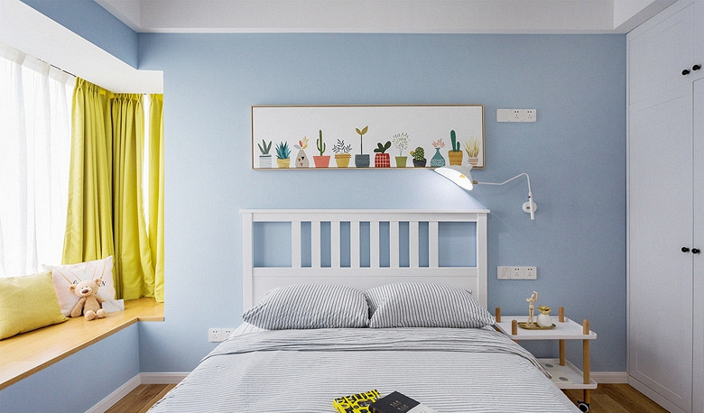 卧室图片来自家装大管家在130平现代北欧3居 清新舒适温暖的分享