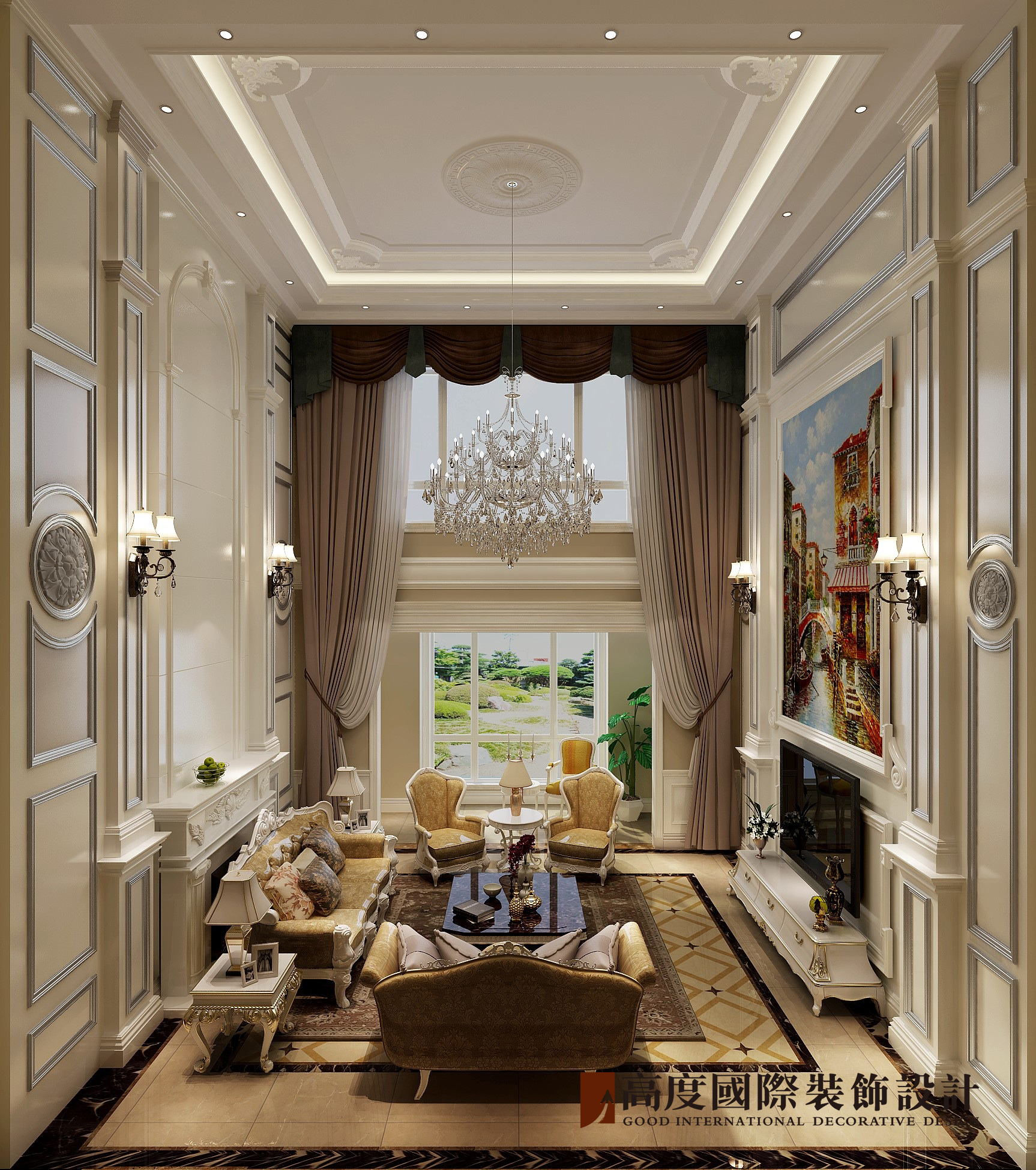 客厅图片来自北京高度国际在690平米新世界丽樽---欧式新古典的分享