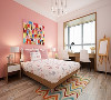 儿童房的主色调以米白色与淡粉色为主，凸显如花朵一样美丽的豆蔻年华，使整个空间具有活泼向上、温馨的气息。