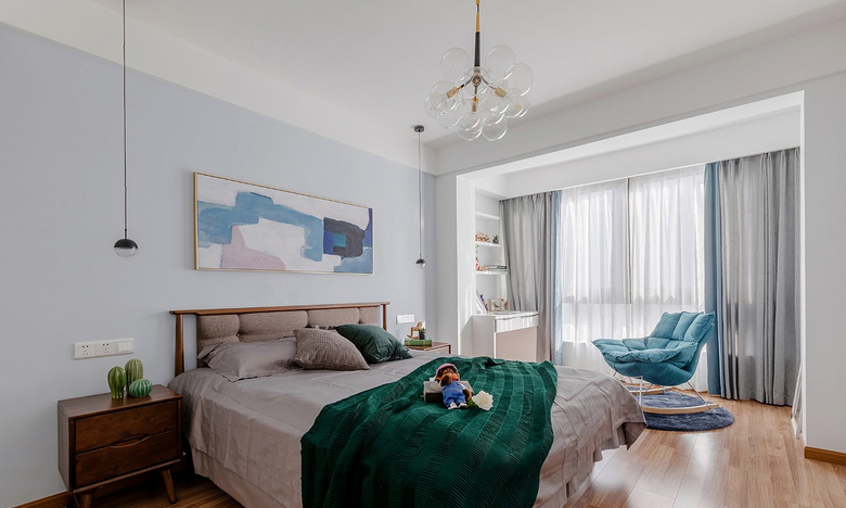 卧室图片来自家装大管家在130平北欧舒适3居 放空自我世界的分享