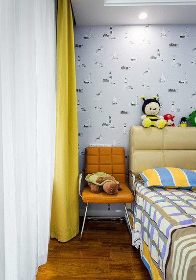 卧室图片来自家装大管家在130平现代混搭3居 浓郁艺术气息的分享