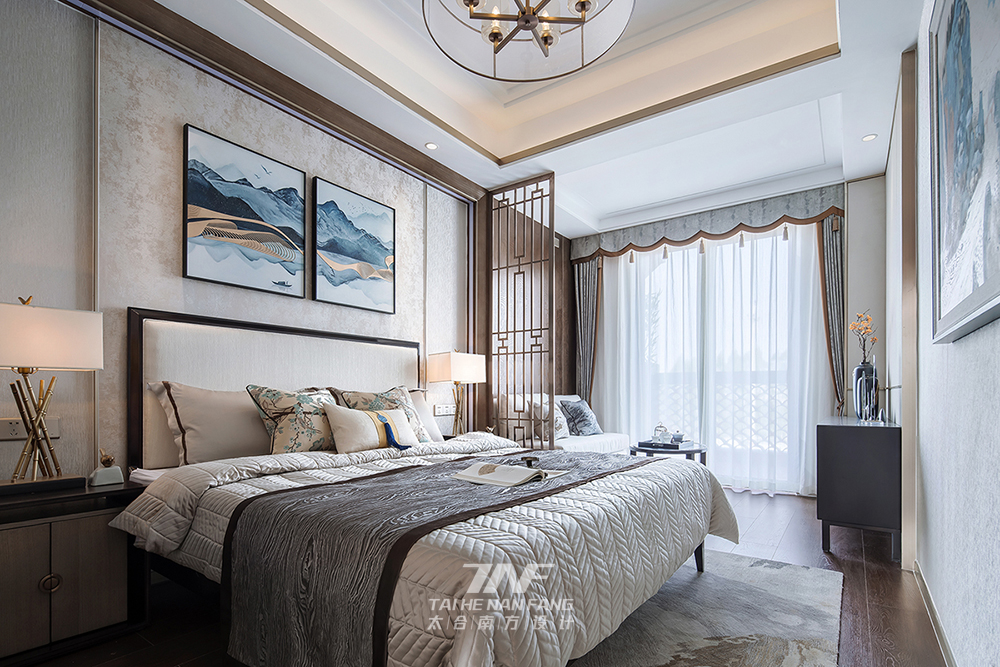 王五平设计 样板房设计 卧室图片来自王五平设计在广西钟山彰泰城--雅奢东方的分享