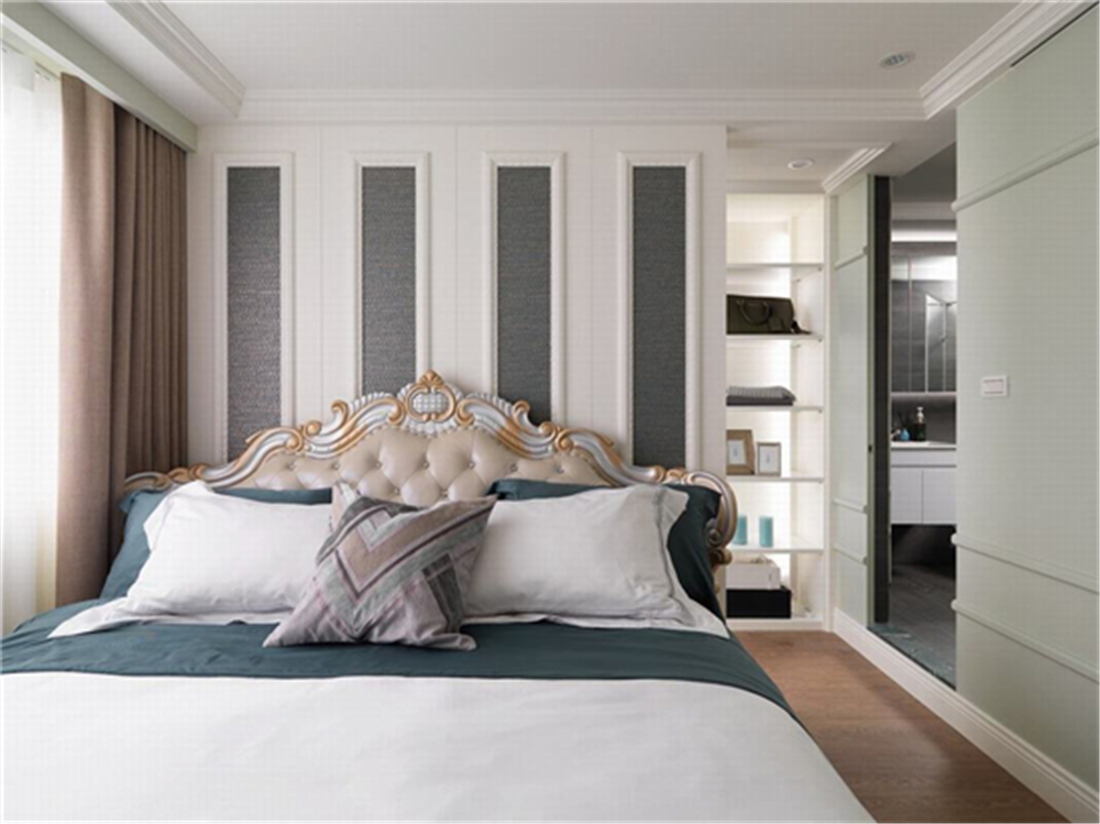装修设计 装修完成 新古典 卧室图片来自幸福空间在99平，奢华品味，新古典内敛美宅的分享