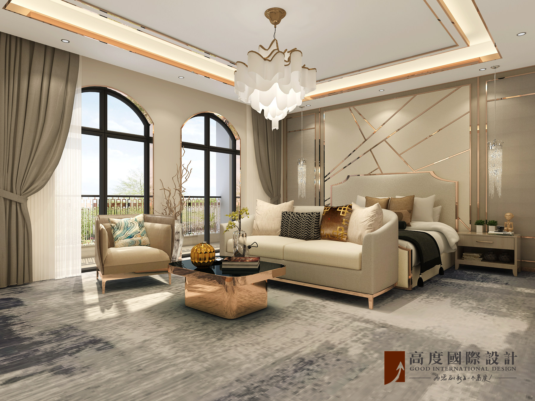 卧室图片来自北京高度国际在金科天玺---现代轻奢的分享