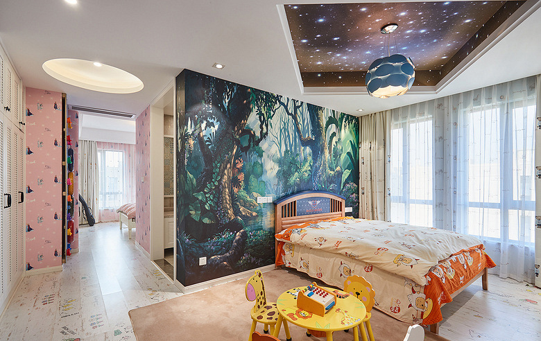 儿童房图片来自家装大管家在时尚大气 130平北欧美式混搭3居的分享