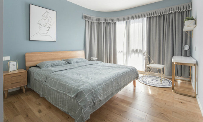 三居 欧式 收纳 旧房改造 80后 卧室图片来自北京今朝装饰在休闲惬意蓝灰色感觉好干净舒适!的分享