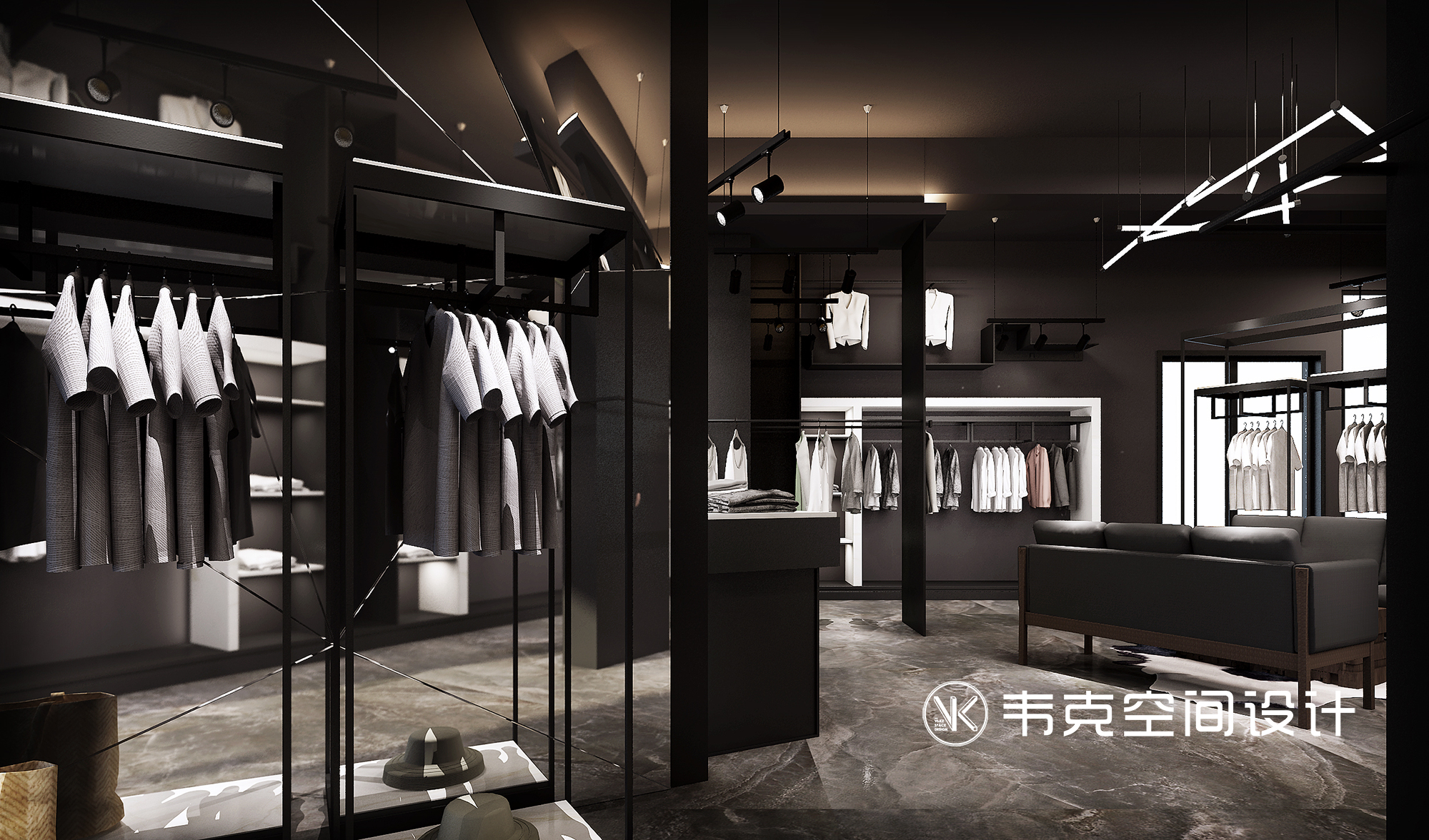 工业风 服装店 客厅图片来自韦克空间设计在47㎡工业风，来自未来的服装店的分享