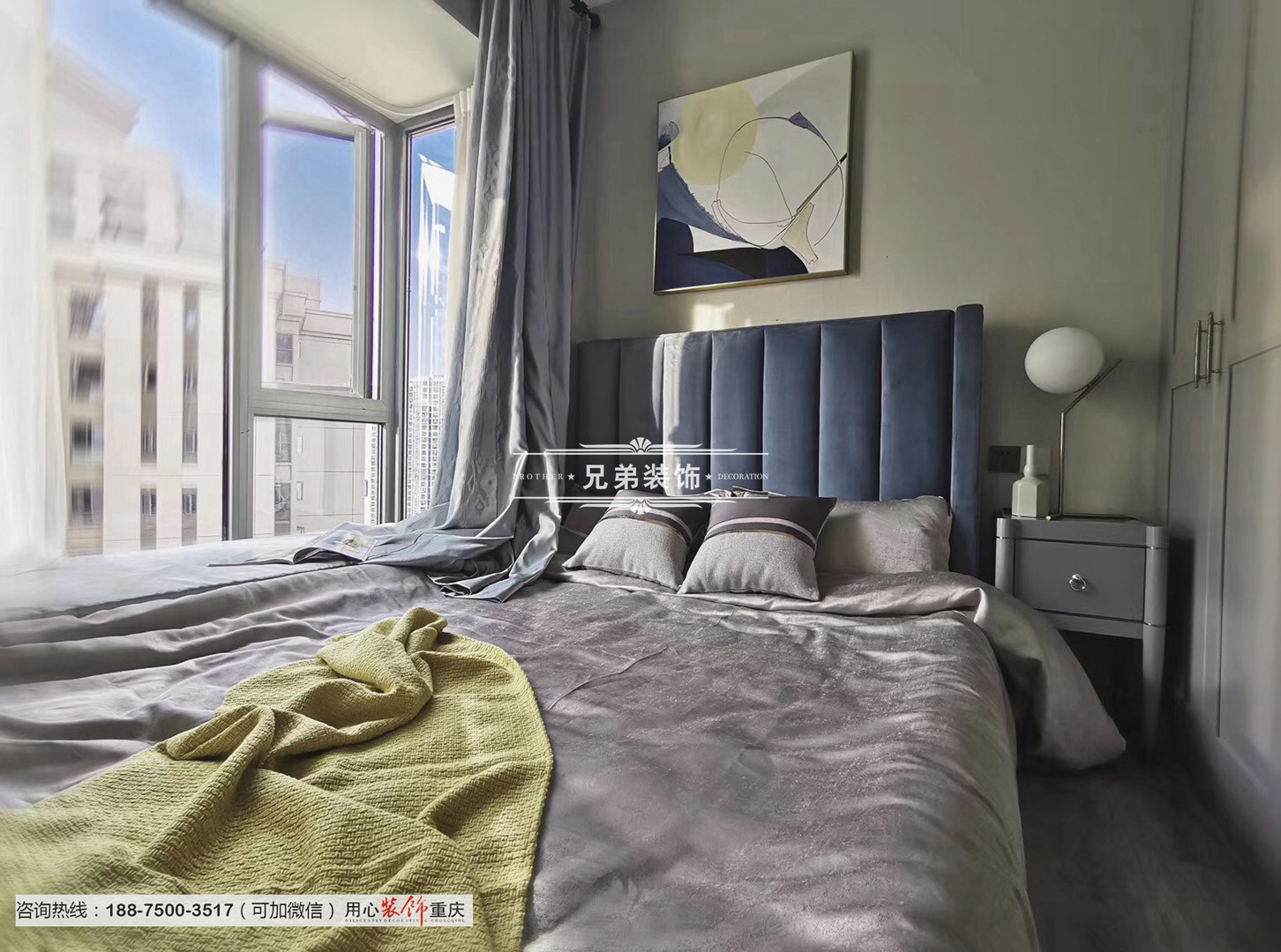 现代轻奢 高层设计 卧室图片来自重庆兄弟装饰黄妃在御龙天峰高层现代轻奢装修效果的分享