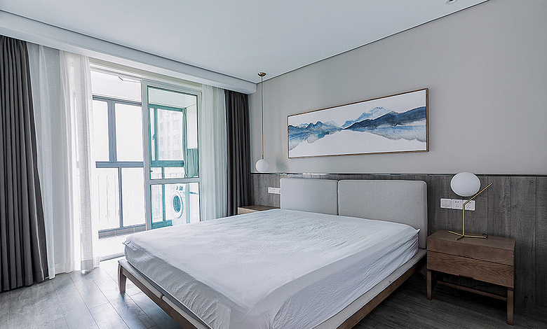 卧室图片来自家装大管家在舒适的家 78平简约现代时尚空间的分享