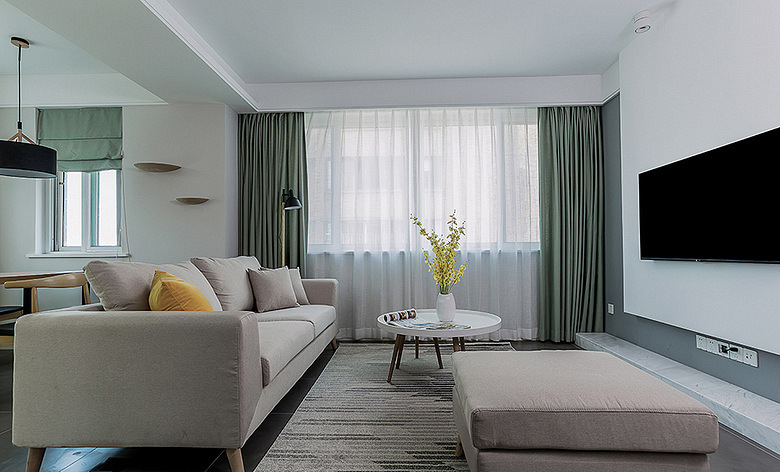 客厅图片来自家装大管家在舒适的家 78平简约现代时尚空间的分享