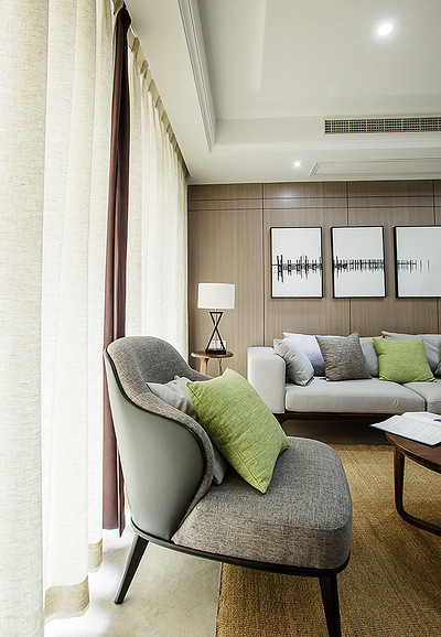 客厅图片来自家装大管家在优雅舒适 107平现代简约时尚3居的分享