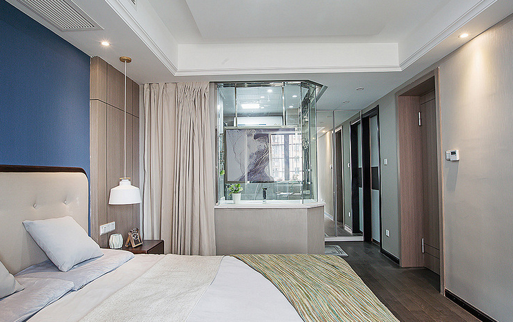 卧室图片来自家装大管家在优雅舒适 107平现代简约时尚3居的分享