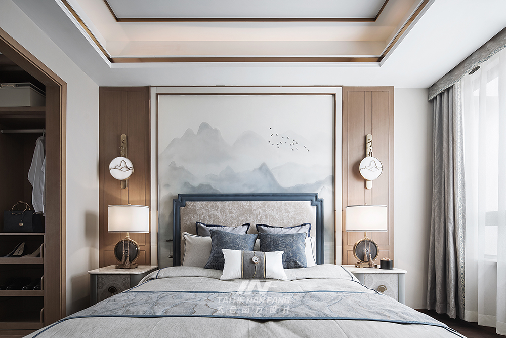 王五平设计 样板房设计 卧室图片来自王五平设计在阳朔十里春风T4样板-东方雅韵的分享
