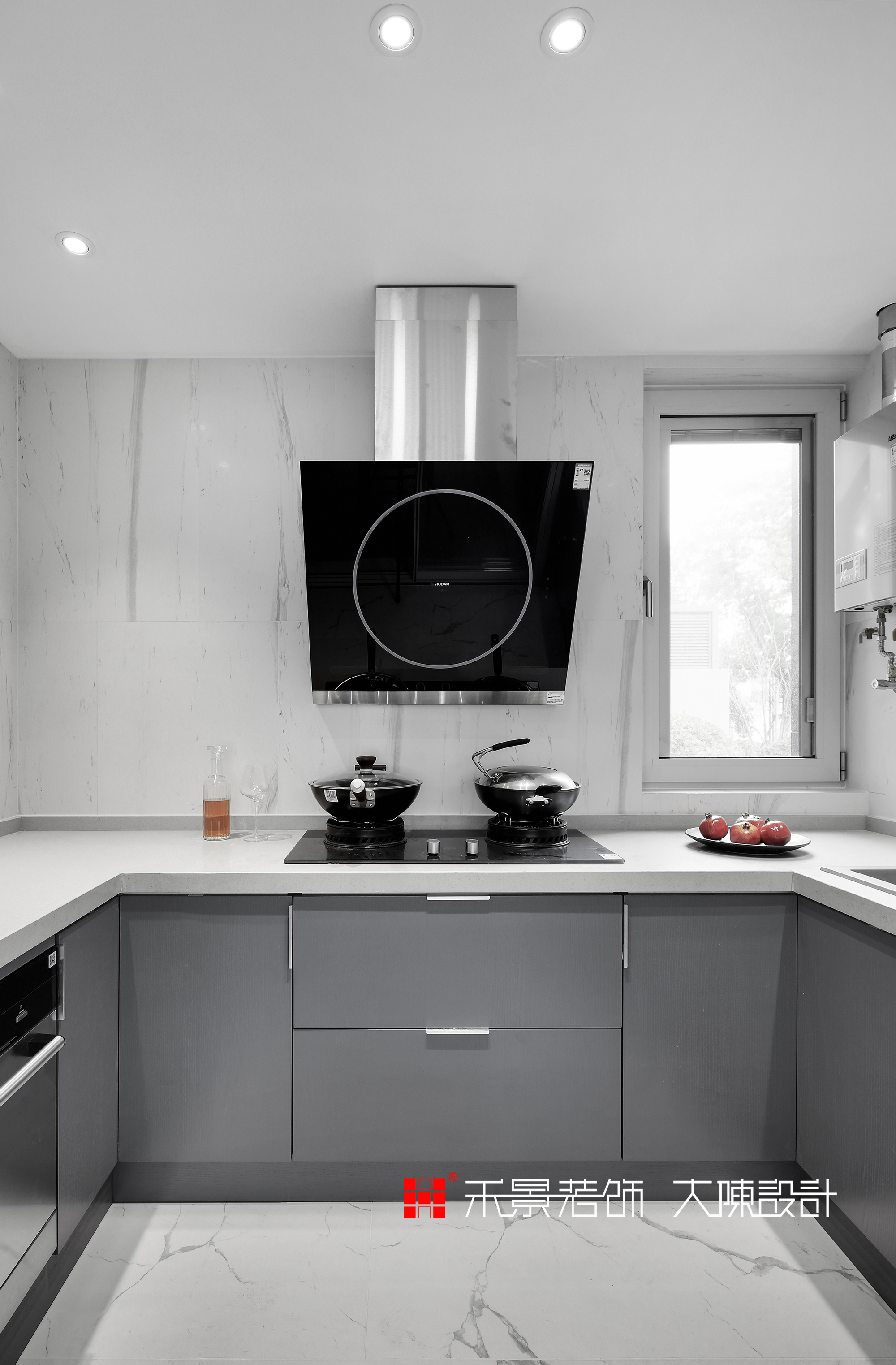厨房柜门灰色效果图图片