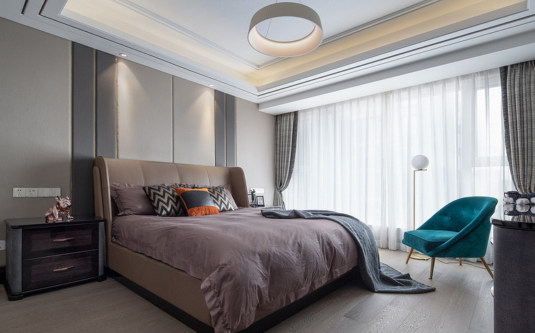 卧室图片来自家装大管家在稳重优雅 140平现代美式混搭3居的分享