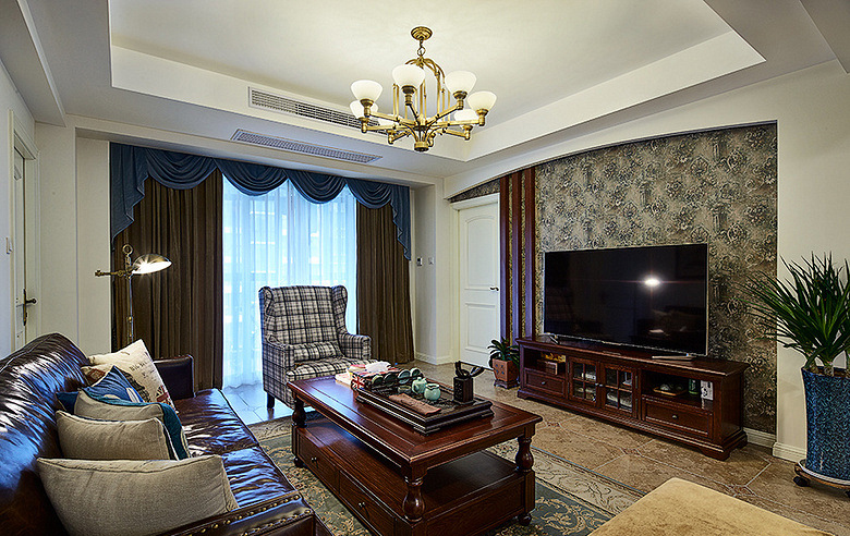 客厅图片来自家装大管家在休闲浪漫世界 116平简约美式3居的分享
