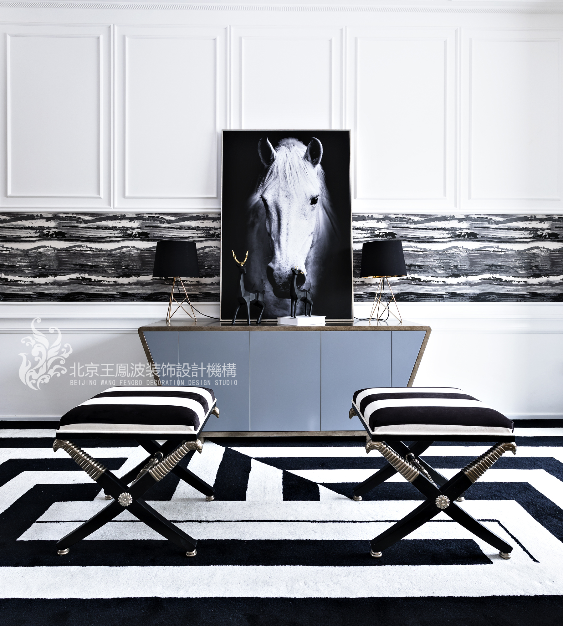 客厅图片来自王凤波设计机构在斑马纹里的贵族世界，王凤波装饰的分享
