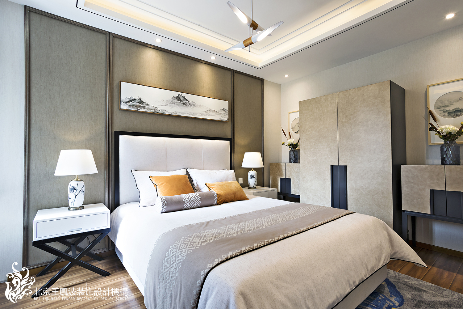 三居 新中式 卧室图片来自王凤波设计机构在韵味匠心皆独具王凤波装饰的分享