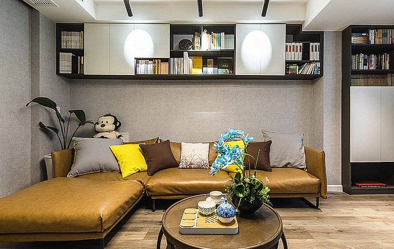 客厅图片来自家装大管家在暖暖的空间 62平现代简约雅致居的分享