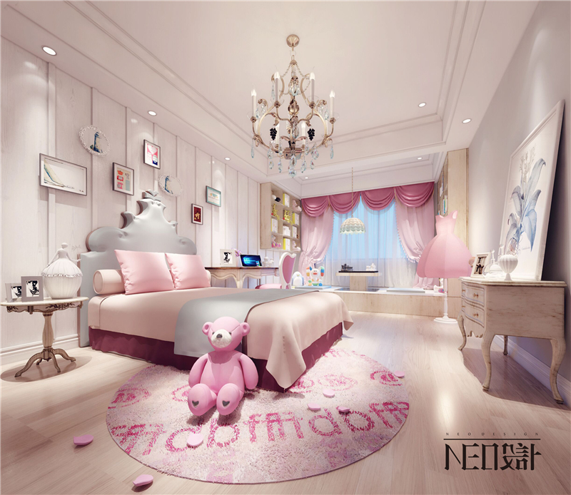 轻奢 现代风格 平层设计 儿童房图片来自尼欧 | NEO设计在尼欧—《海天一色的纯美与浪漫》的分享