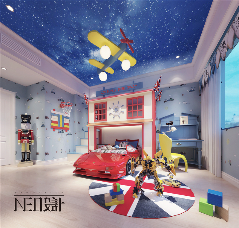 轻奢 现代风格 平层设计 儿童房图片来自尼欧 | NEO设计在尼欧—《海天一色的纯美与浪漫》的分享