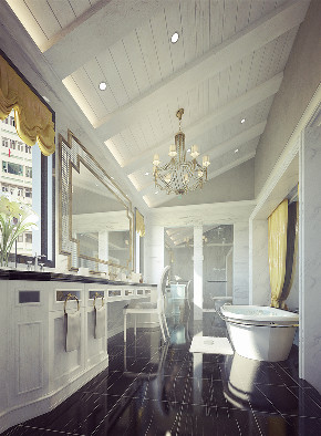尼欧设计师 美式 别墅 福州设计师 卫生间图片来自尼欧 | NEO设计在尼欧—《高级灰+奢华金》的分享