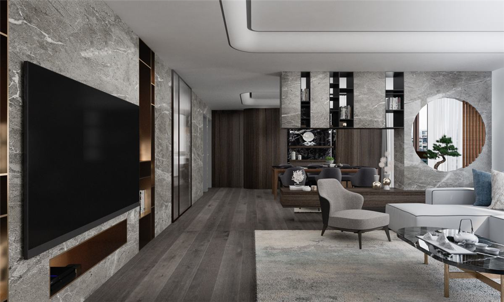 装修设计 装修完成 现代风格 客厅图片来自幸福空间在198平，隐约东方 现代质感寓所的分享