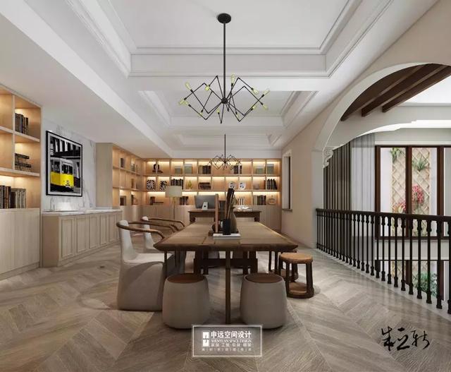 北京申远 别墅装修 别墅 美式 简美 书房图片来自申远空间设计北京分公司在北京申远空间设计-轻美式风格的分享