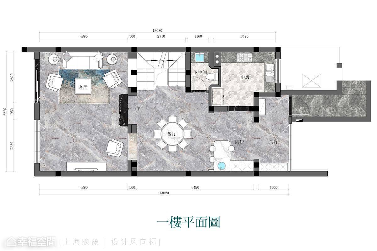 混搭 四居 上海 小资 户型图图片来自幸福空间在230㎡如歌如诗的雪域星城的分享