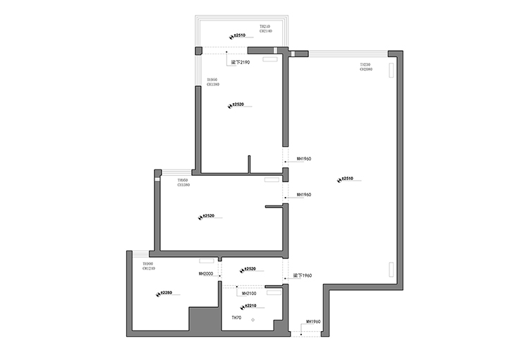 二居 三居 收纳 旧房改造 北欧 久栖设计 家装设计 两居改三居 户型图图片来自久栖设计在三段式8m储物长条客厅高效利用法的分享