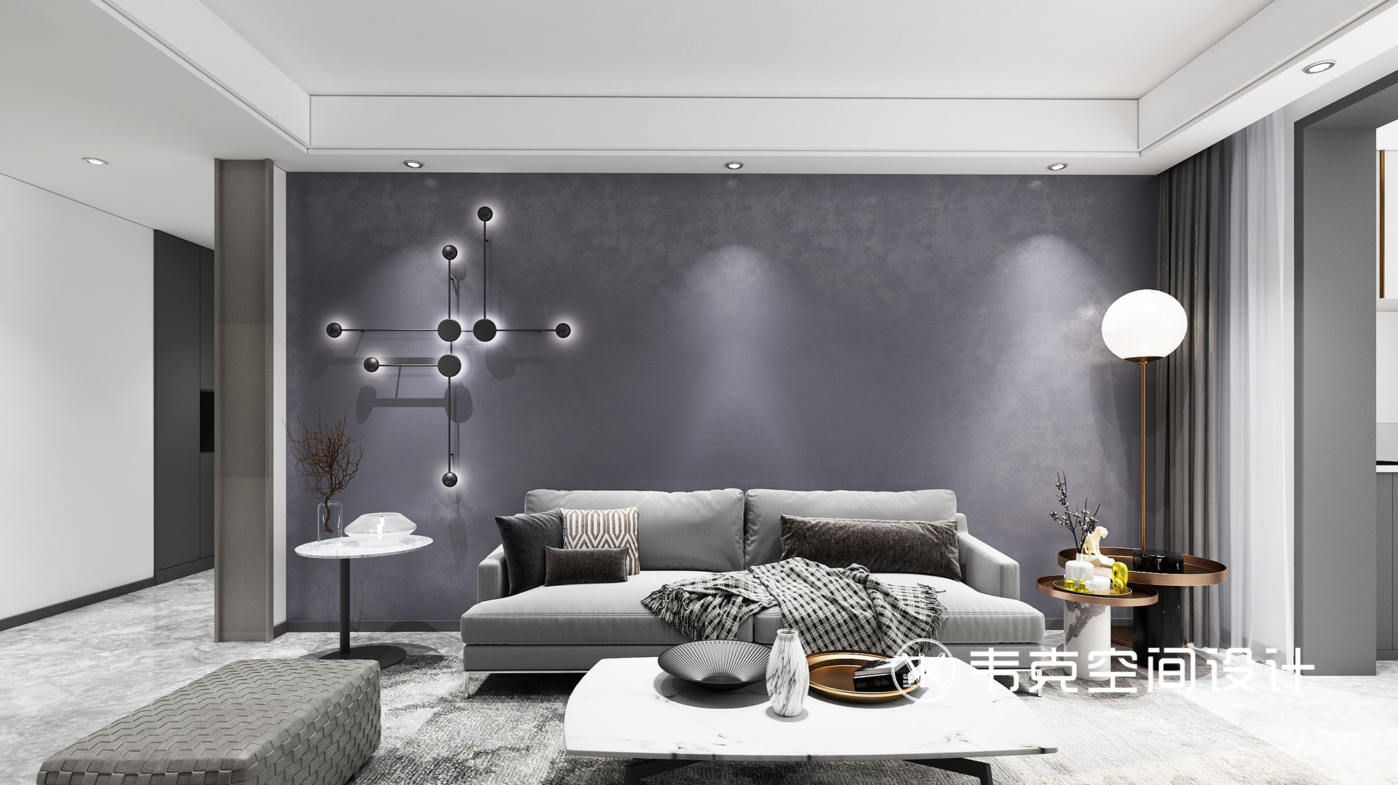 客厅图片来自韦克空间设计在韦克：打造极简美学空间的分享